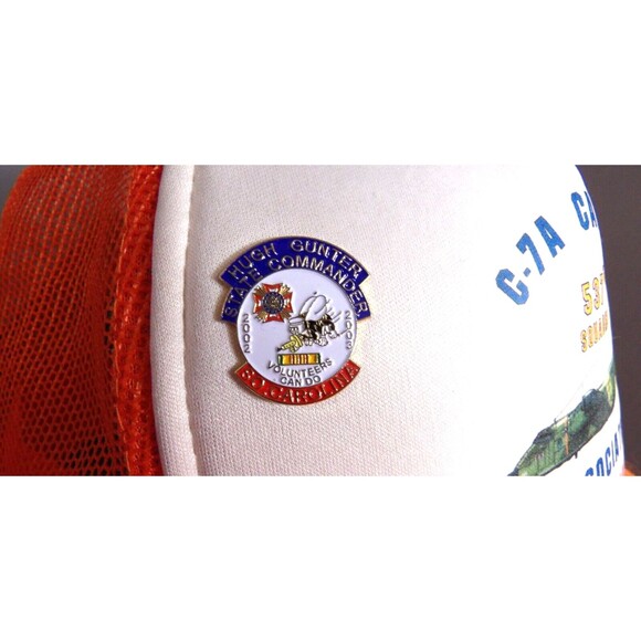C-7A Caribou Association Vietnam 537th Squadron Trucker Hat Hugh Gunter 2002 Pin - Picture 3 of 9